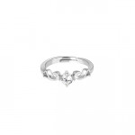 Sterling Silver Zircon Beachy Waves Ring For Women
