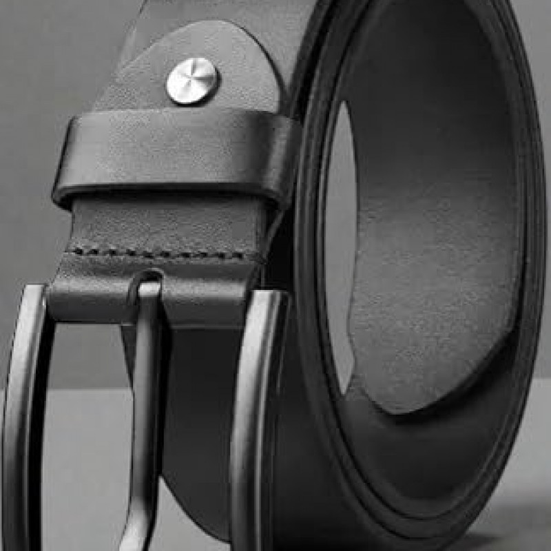 Genuine Leather Belt for Men with Classic Pin Buckle