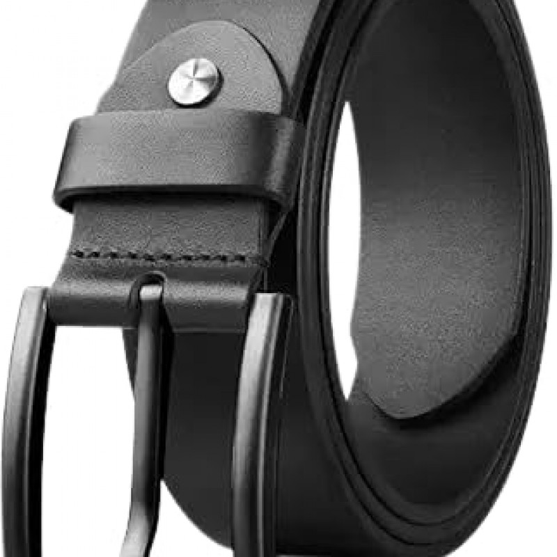 Genuine Leather Belt for Men with Classic Pin Buckle