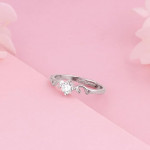 Sterling Silver Zircon Beachy Waves Ring For Women
