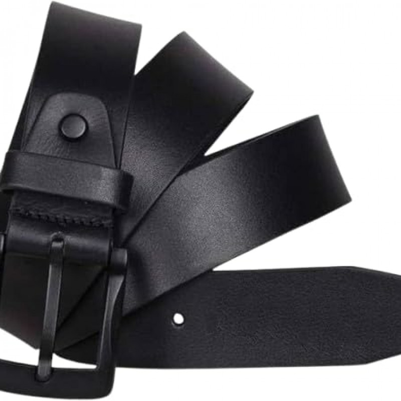 Genuine Leather Belt for Men with Classic Pin Buckle