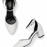 Women’s Pointed Toe Block Heel Fashion Sandals with Buckled Ankle Strap