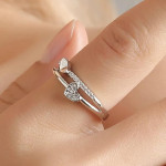 Delicate Hug Silver Ring For Women