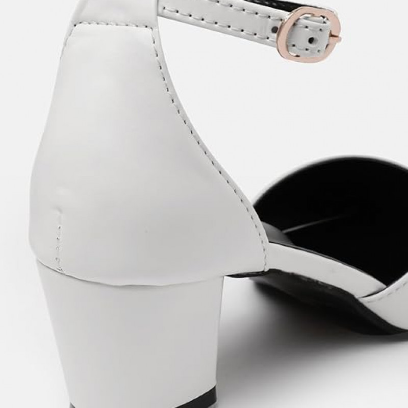 Women’s Pointed Toe Block Heel Fashion Sandals with Buckled Ankle Strap