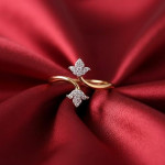 Cubic Zirconia Adjustable Golden Lotus Design Ring For Men And Women