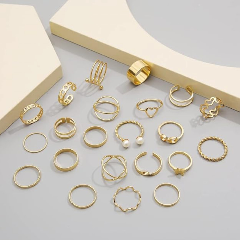 Fashion 22pcs Latest Stylish Stackable Kunckle Rings Set