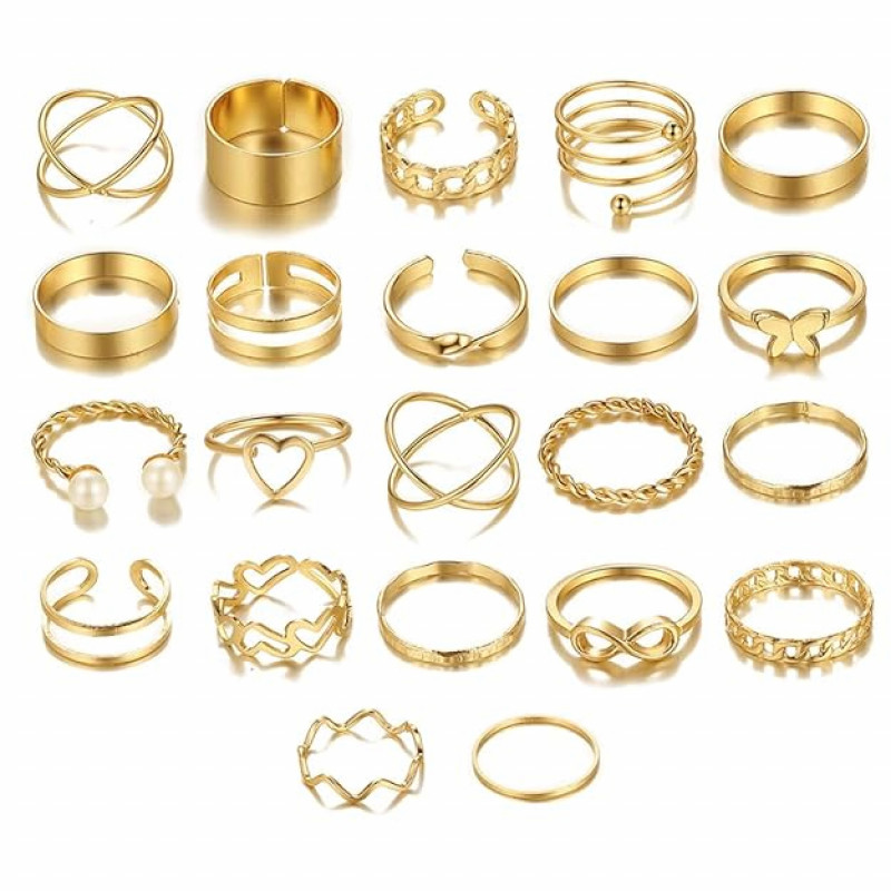 Fashion 22pcs Latest Stylish Stackable Kunckle Rings Set