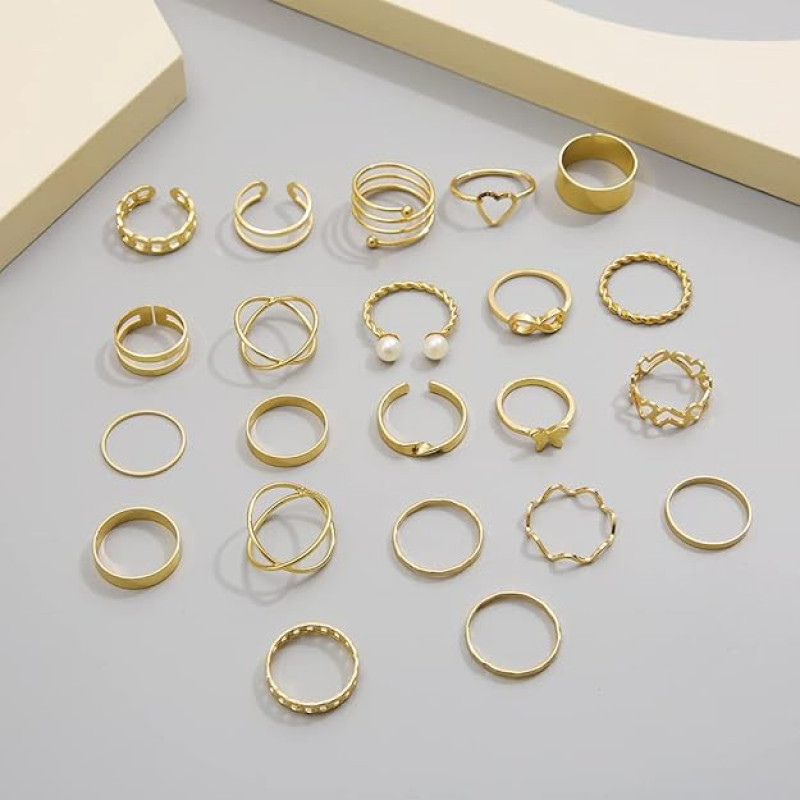 Fashion 22pcs Latest Stylish Stackable Kunckle Rings Set