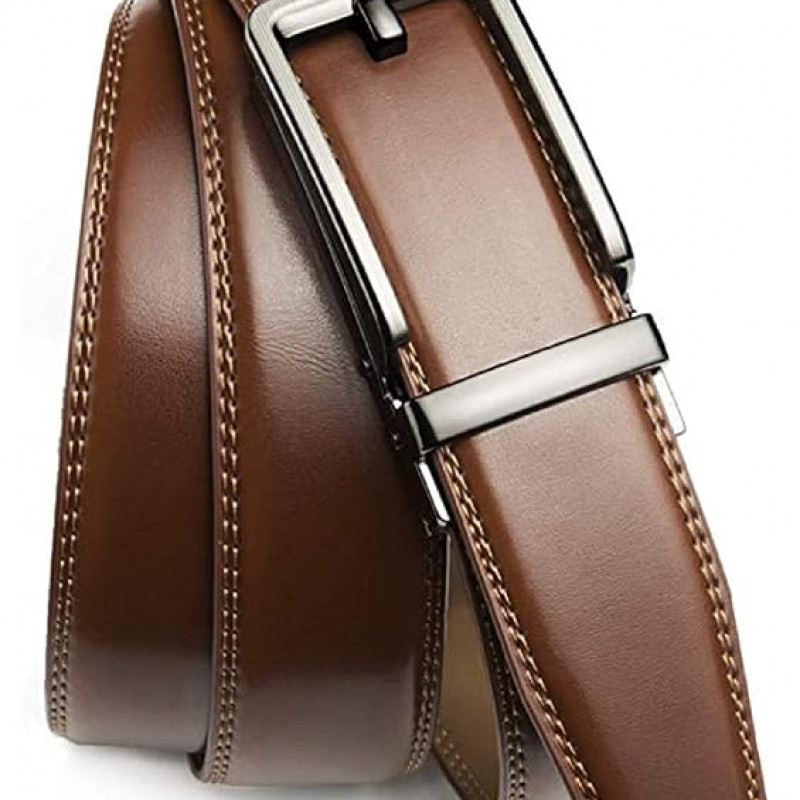 Genuine Leather Belt for Men with Easier Adjustable Autolock