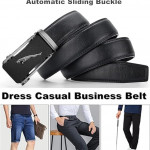Genuine Leather Belt for Men with Easier Adjustable Autolock Buckle