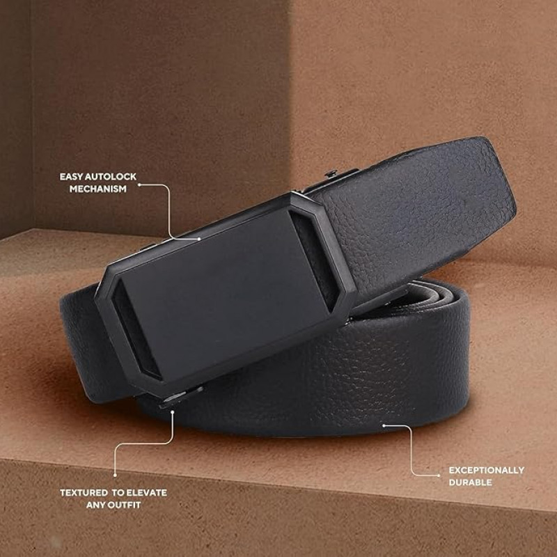 Auto Lock Vegan Leather Belt