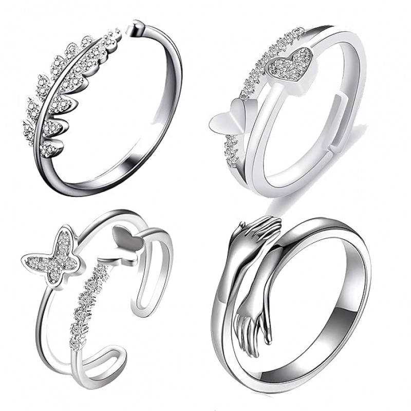 Delicate Hug Silver Ring For Women