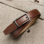 Genuine Leather Belt for Men with Easier Adjustable Autolock