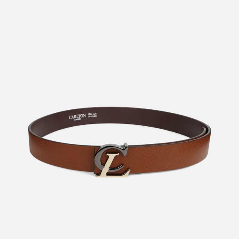 Men Textured Push Pin Leather Belt