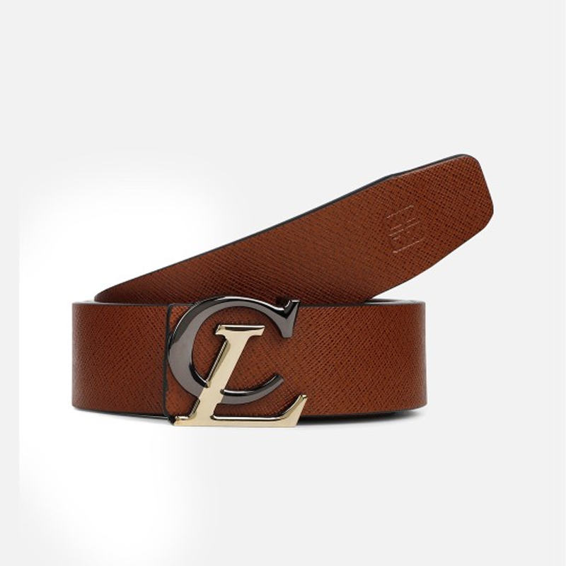 Men Textured Push Pin Leather Belt
