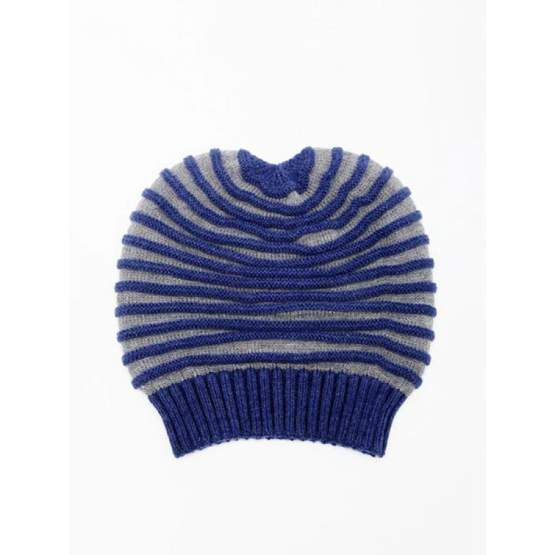 Blue & Grey Beanie With Muffler Set